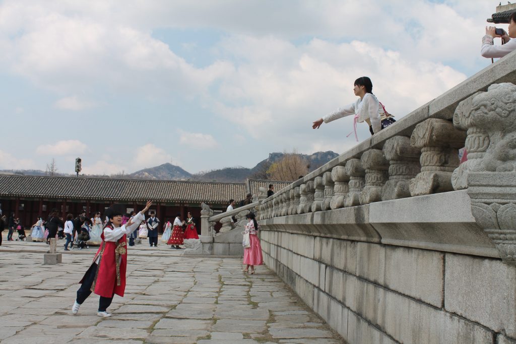 Templo Gyeongbokgung traje típico